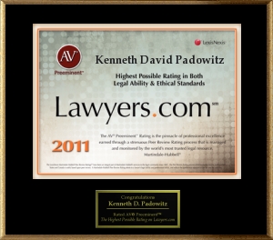 Kenneth Padowitz | highest possible rating for both legal ability and ethical standards 2011