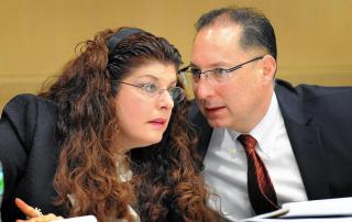Ken Padowitz with client Stephanie Kraft during Trial